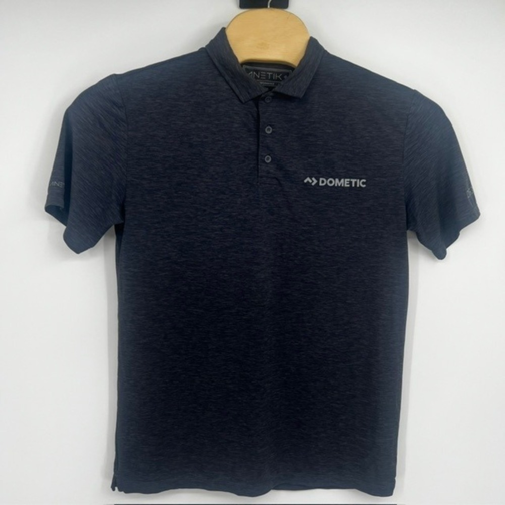 Anetik Men's Medium Performance Charcoal Grey UPF 30+ Polo Shirt Dometic Logo